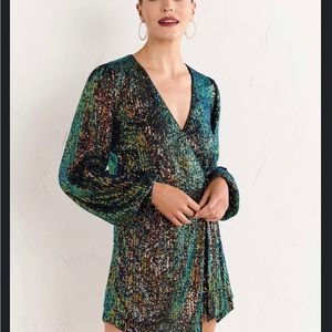 NWT Sequin wrap front romper by Lena - Size M